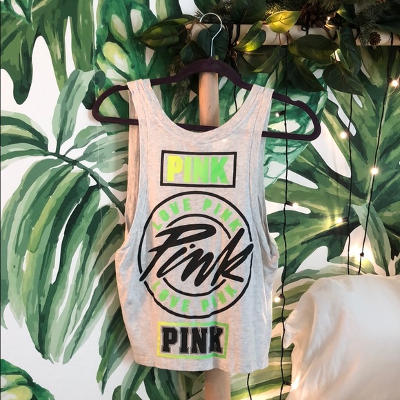 PINK Victoria secret crop top tank. - Picture 2 of 5